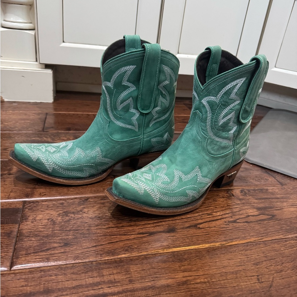 Lane Turquoise Western Cowboy Booties